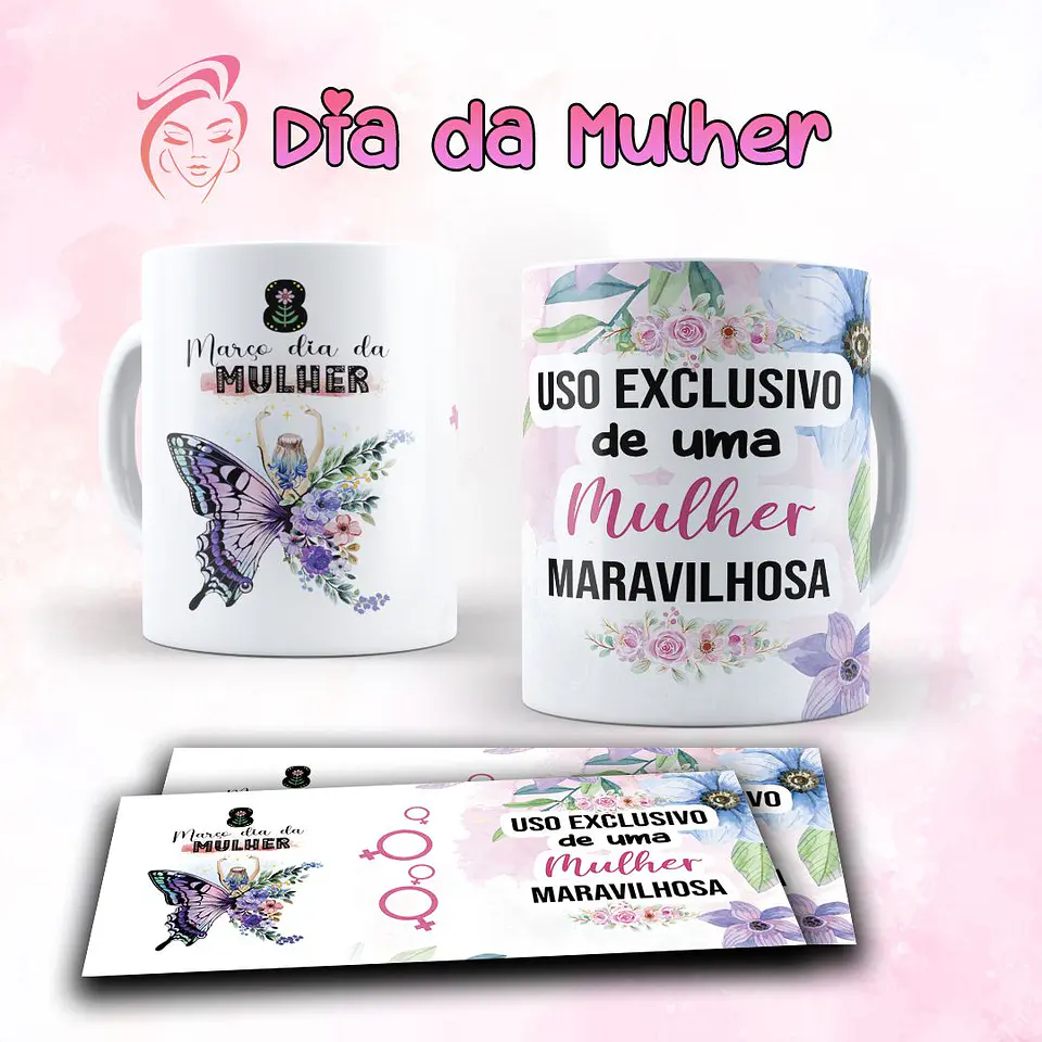 7 Artes para Caneca Dia das Mulheres Arquivo Editável  4