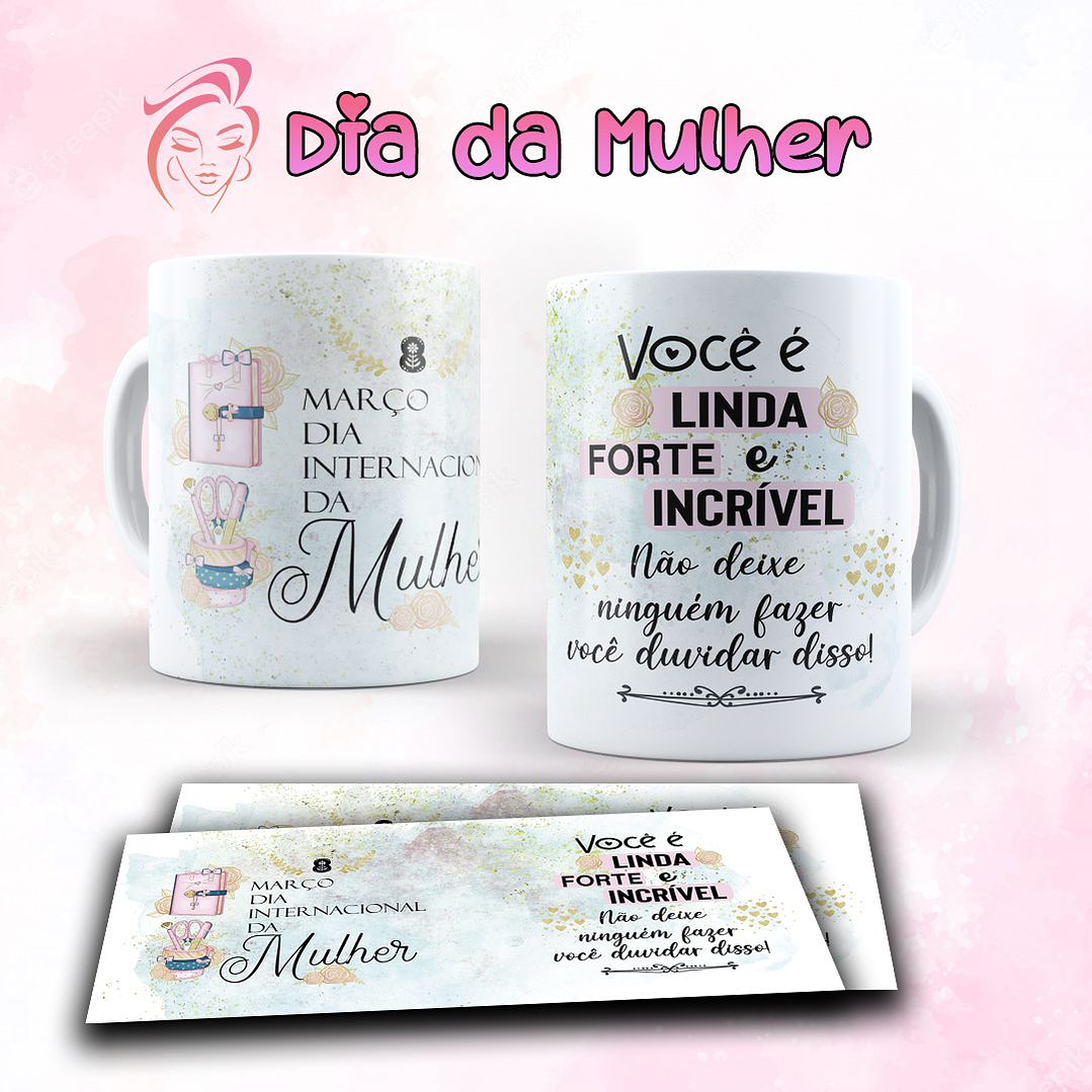 7 Artes para Caneca Dia das Mulheres Arquivo Editável  7