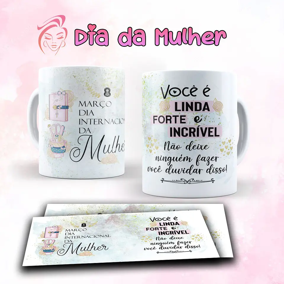 7 Artes para Caneca Dia das Mulheres Arquivo Editável  7