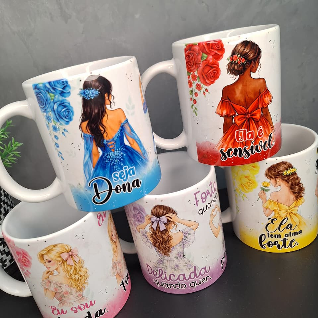 9 Artes para Caneca Ela é Mulher Dia das Mulheres Arquivo em Jpg 4
