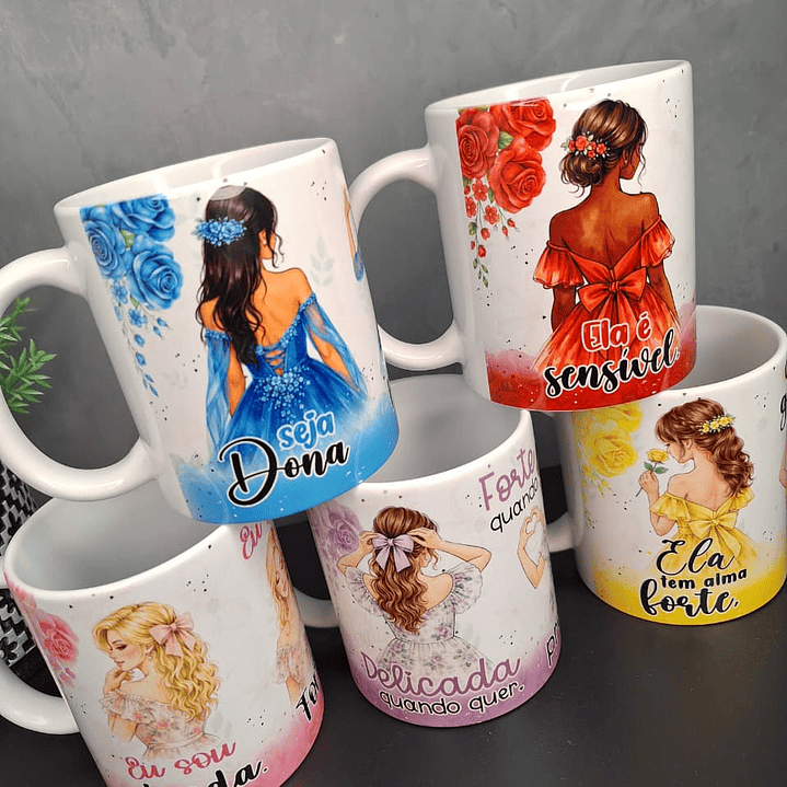 9 Artes para Caneca Ela é Mulher Dia das Mulheres Arquivo em Jpg 4