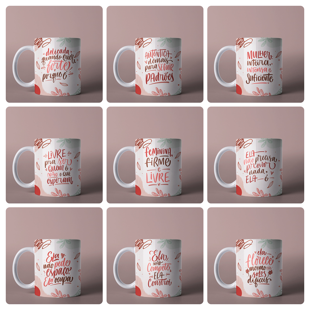 15 Artes para Caneca Frases Dia das Mulheres Mulherão Arquivo em Png 1