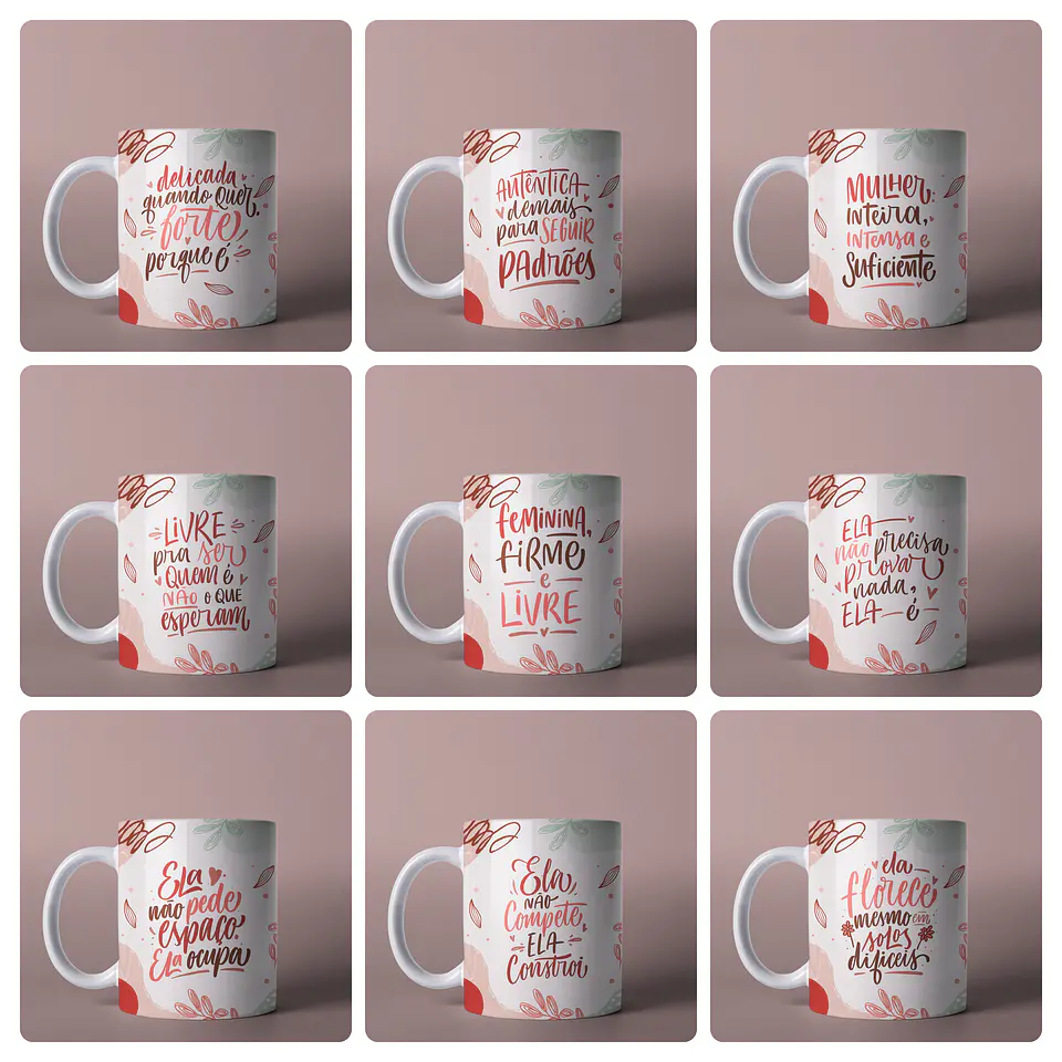 15 Artes para Caneca Frases Dia das Mulheres Mulherão Arquivo em Png 1
