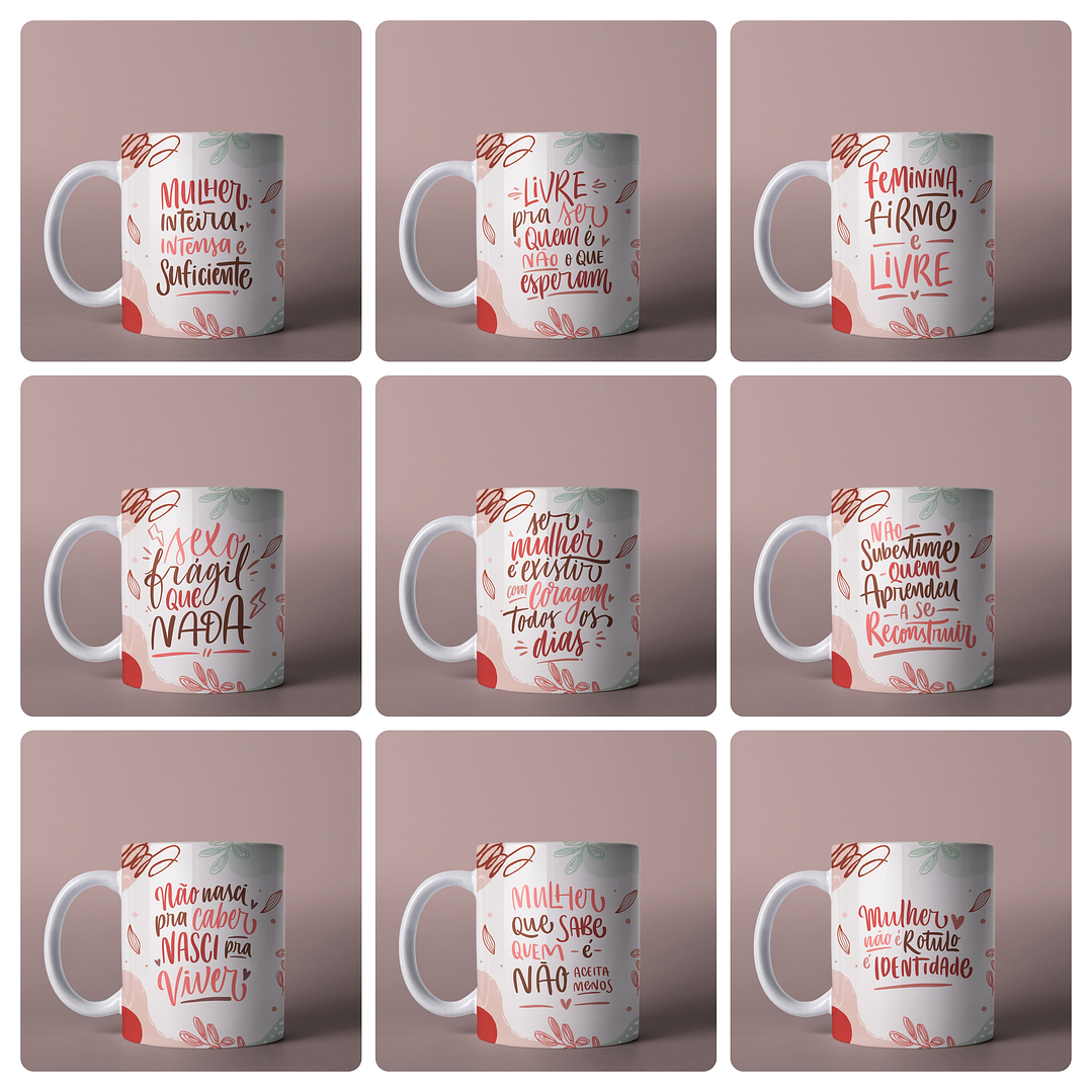 15 Artes para Caneca Frases Dia das Mulheres Mulherão Arquivo em Png 2
