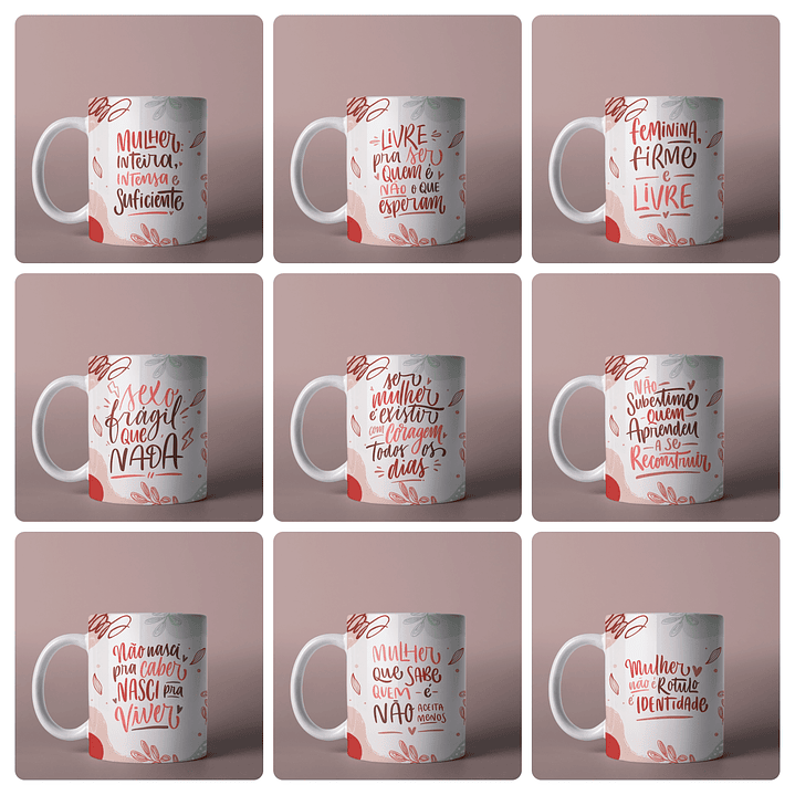 15 Artes para Caneca Frases Dia das Mulheres Mulherão Arquivo em Png 2