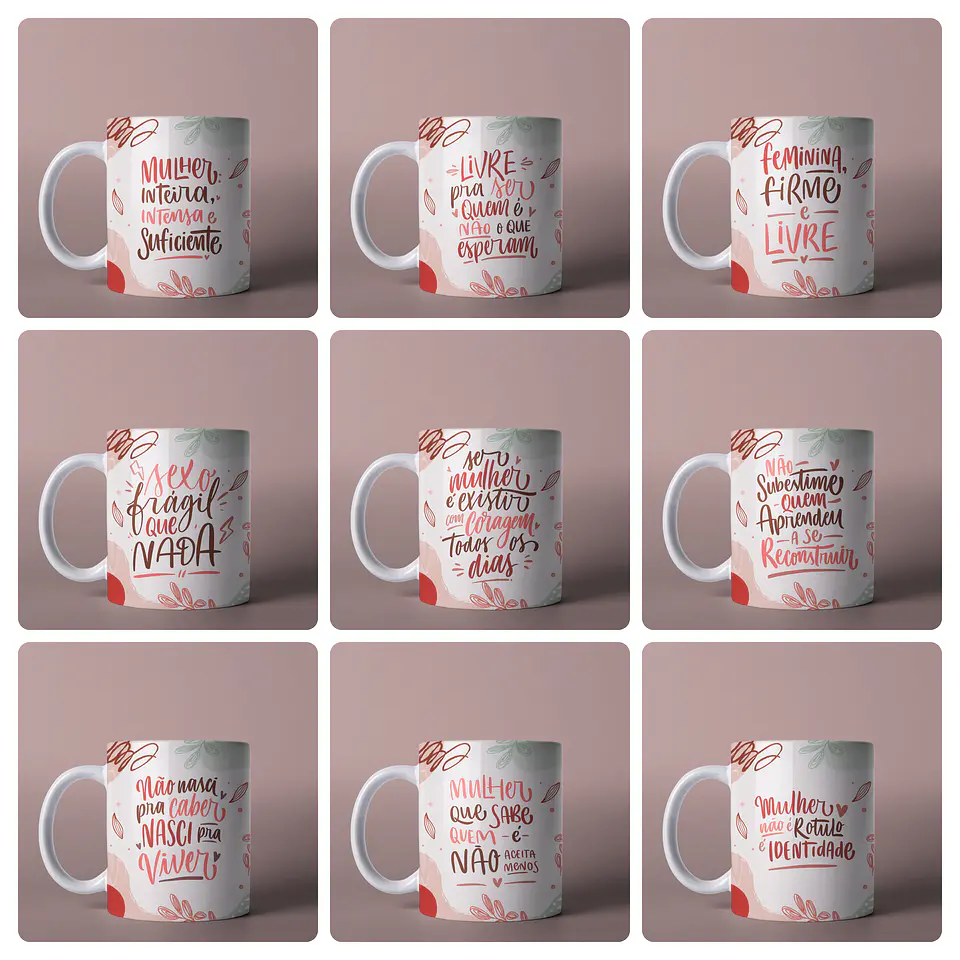 15 Artes para Caneca Frases Dia das Mulheres Mulherão Arquivo em Png 2