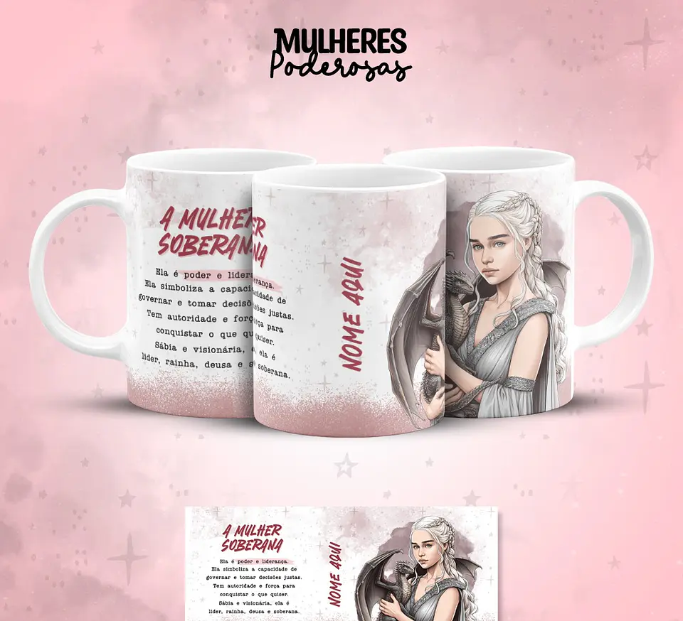 17 Artes para Caneca Dia das  Mulheres Personagens Arquivo em Jpg  3