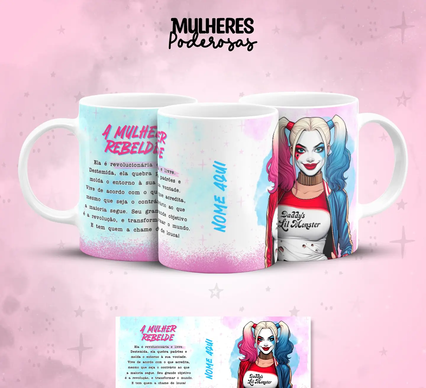 17 Artes para Caneca Dia das  Mulheres Personagens Arquivo em Jpg  5