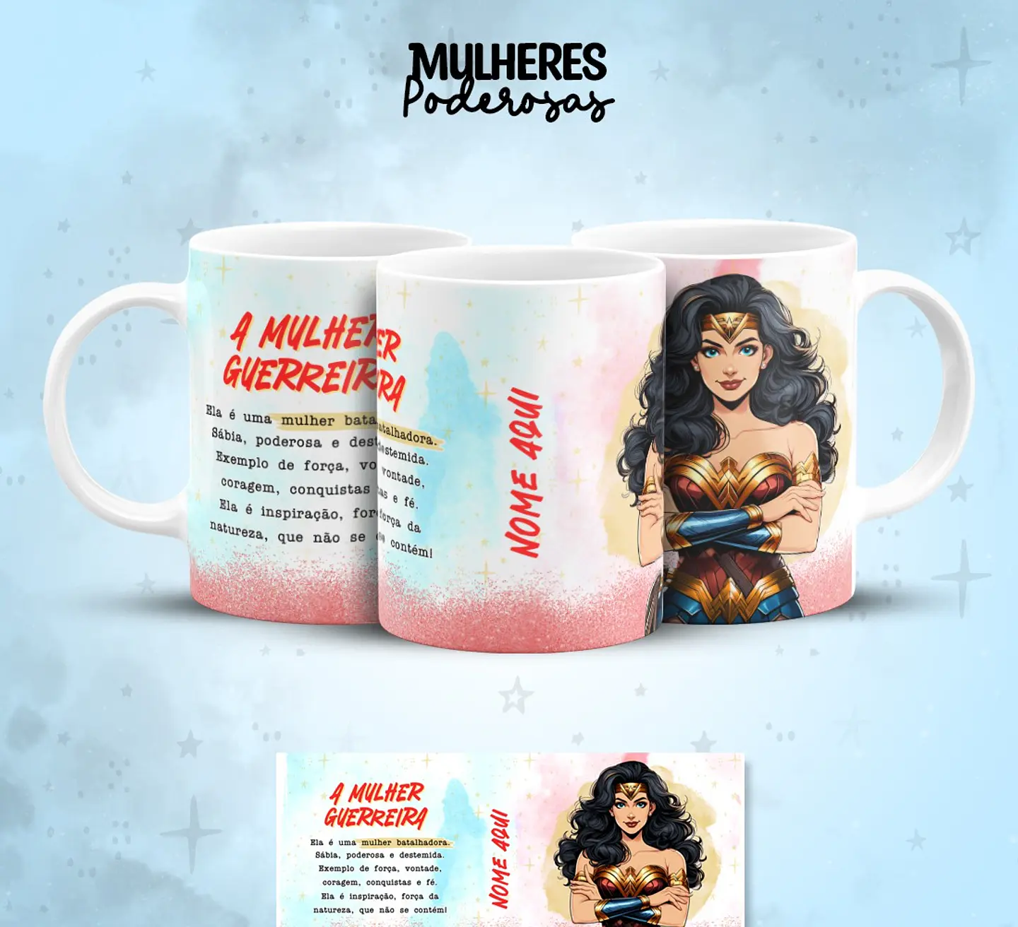 17 Artes para Caneca Dia das  Mulheres Personagens Arquivo em Jpg  11