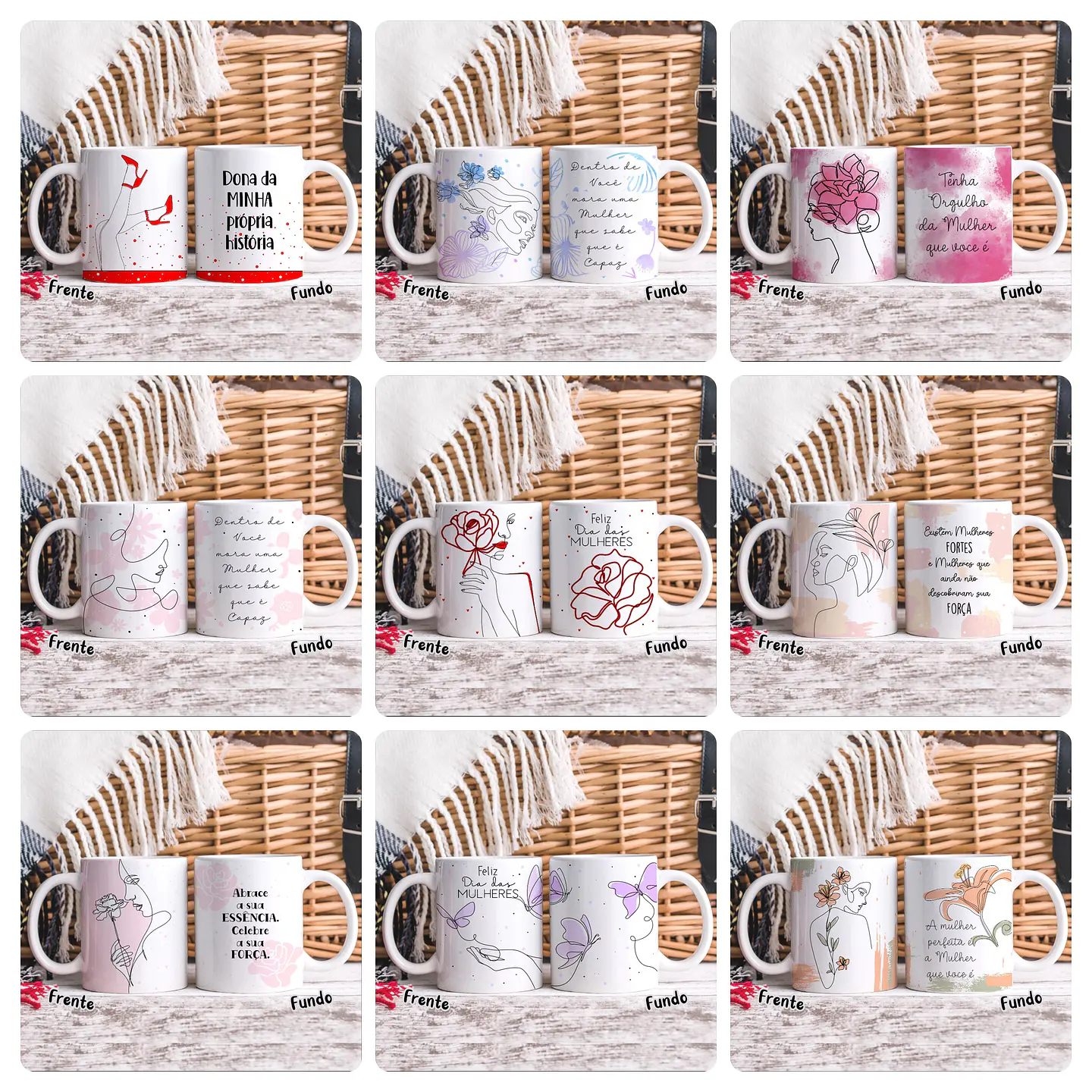 20 Artes para Caneca dia das Mulheres Em Linhas Arquivo em Png 2