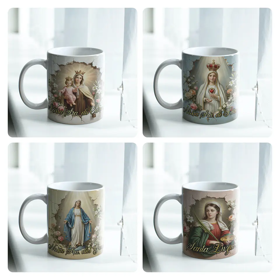 24 Artes para Caneca e Camisa Santinhas Catolicas Arquivo Editável 5