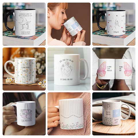 32 Artes para Caneca e Xicara Dia Das Mulheres Arquivo Editável 