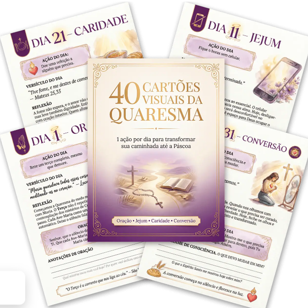 40 Cartões Visuais da Quaresma Arquivo em Pdf  1
