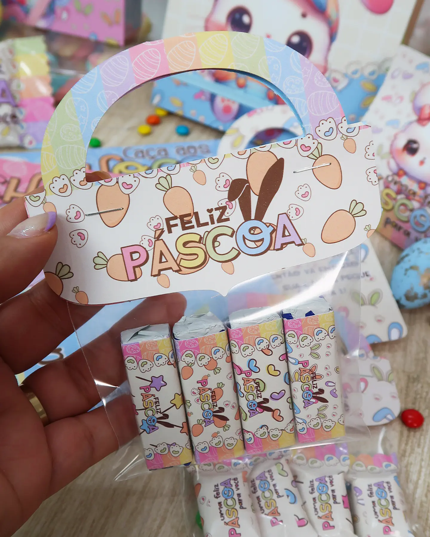 Arquivo de Corte Mimos Páscoa Coelhinho e Cristã Arquivo em Pdf 2