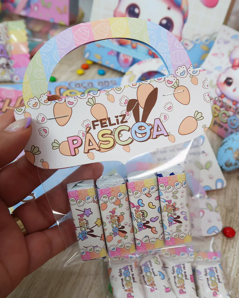 Arquivo de Corte Mimos Páscoa Coelhinho e Cristã Arquivo em Pdf 2