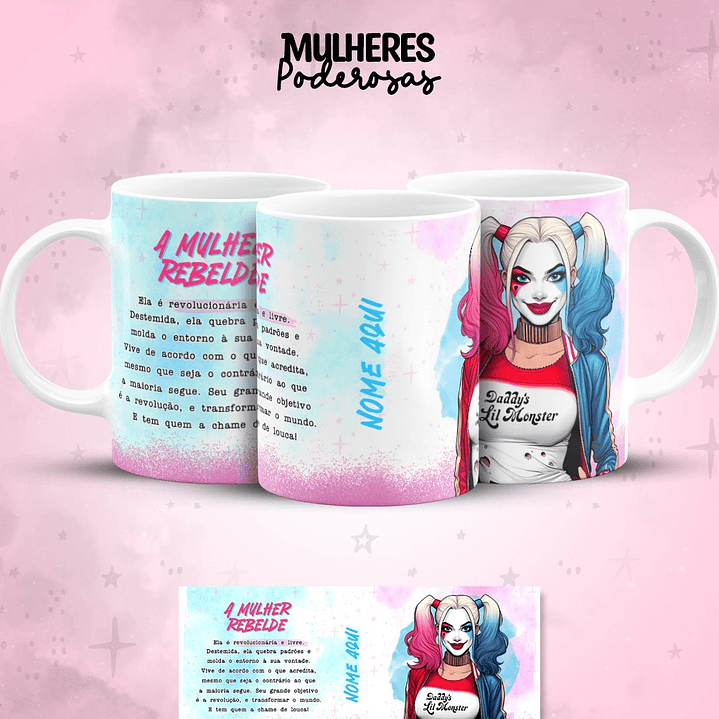 17 Artes para Caneca Dia das  Mulheres Personagens Arquivo em Jpg  5