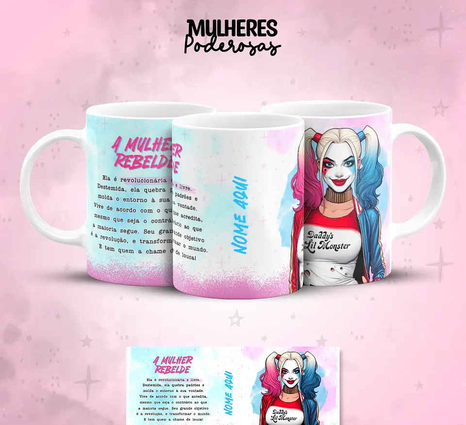 17 Artes para Caneca Dia das  Mulheres Personagens Arquivo em Jpg  5