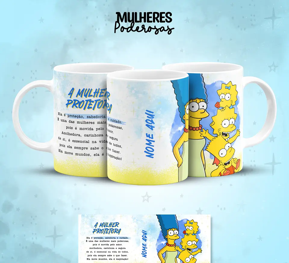 17 Artes para Caneca Dia das  Mulheres Personagens Arquivo em Jpg  9