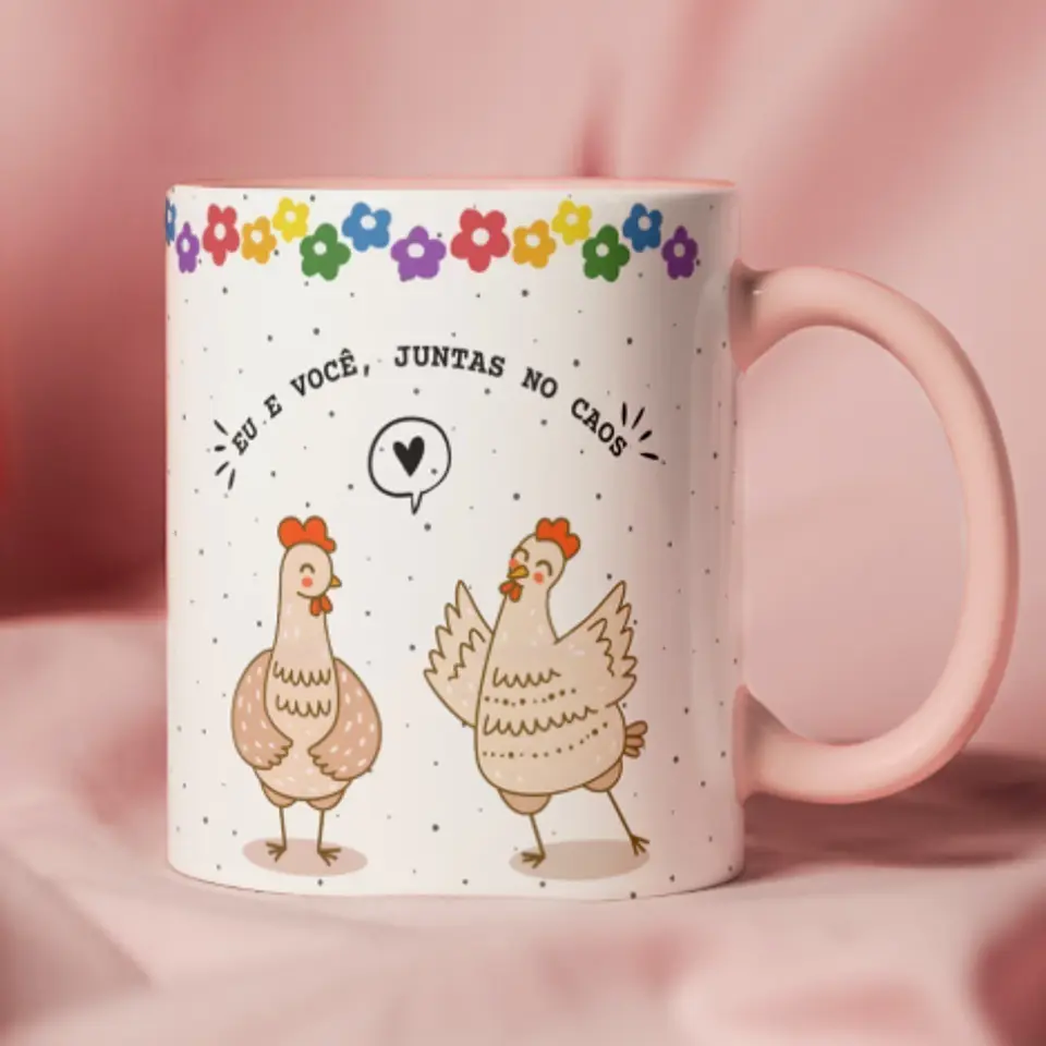 Arte Caneca Amizade Eu e você, juntas no caos em Jpg 1