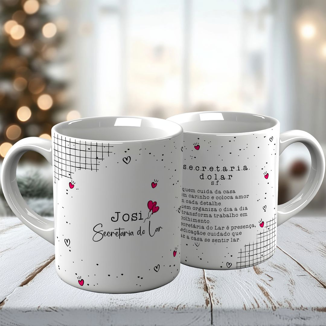 Arte Caneca Secretária do Lar Caneca e Xícara Arquivo Editável 1