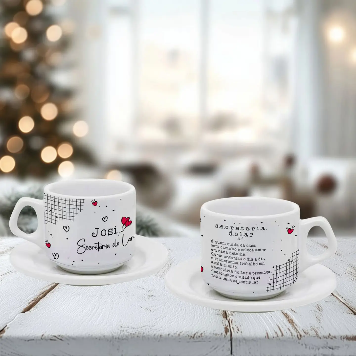 Arte Caneca Secretária do Lar Caneca e Xícara Arquivo Editável 2