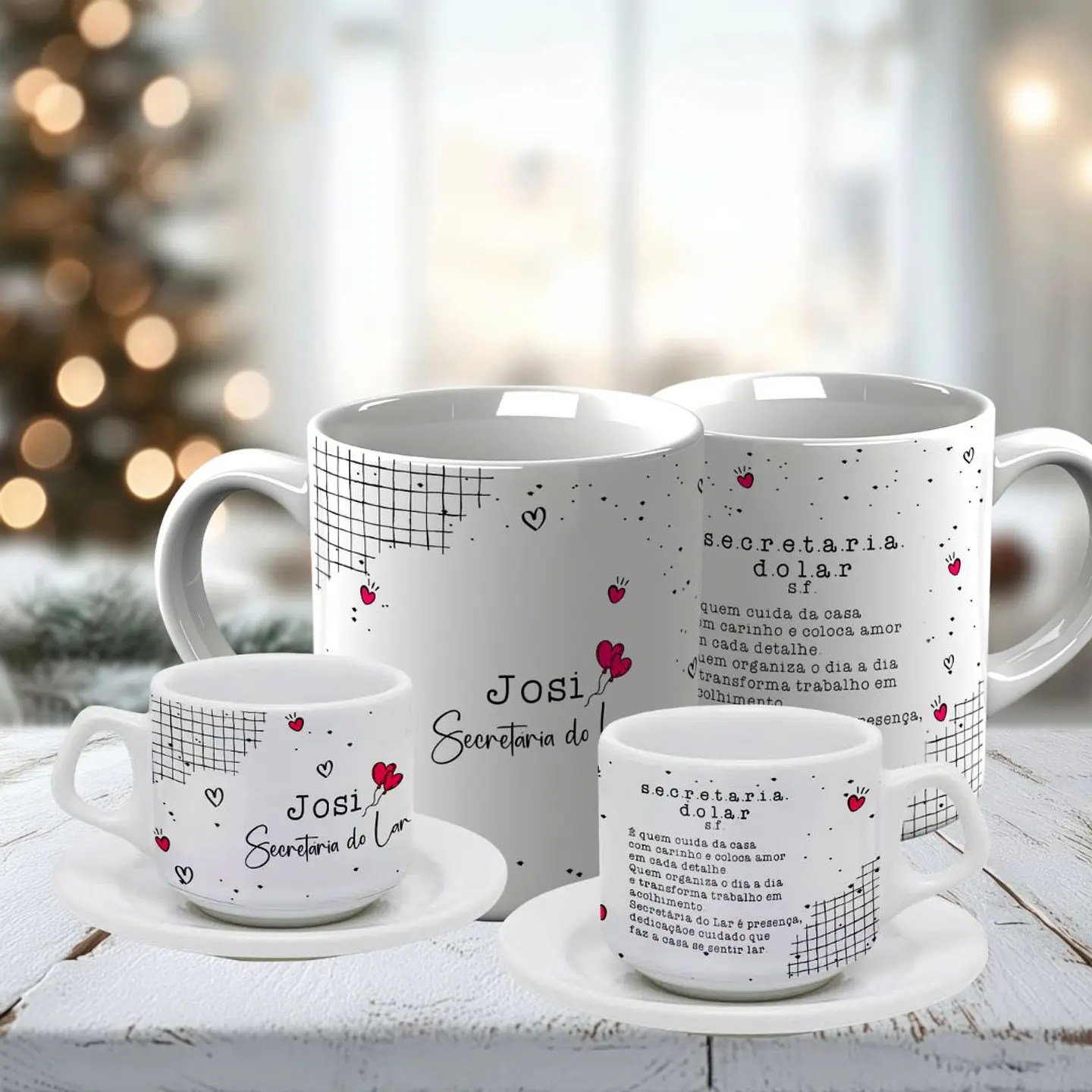 Arte Caneca Secretária do Lar Caneca e Xícara Arquivo Editável 3