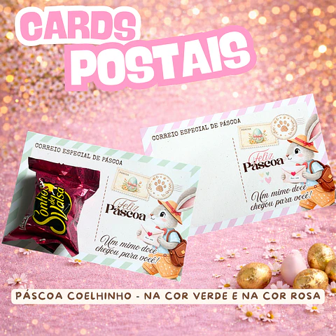 Arquivo Card Postal Páscoa Coelhinho Arquivo em Pdf