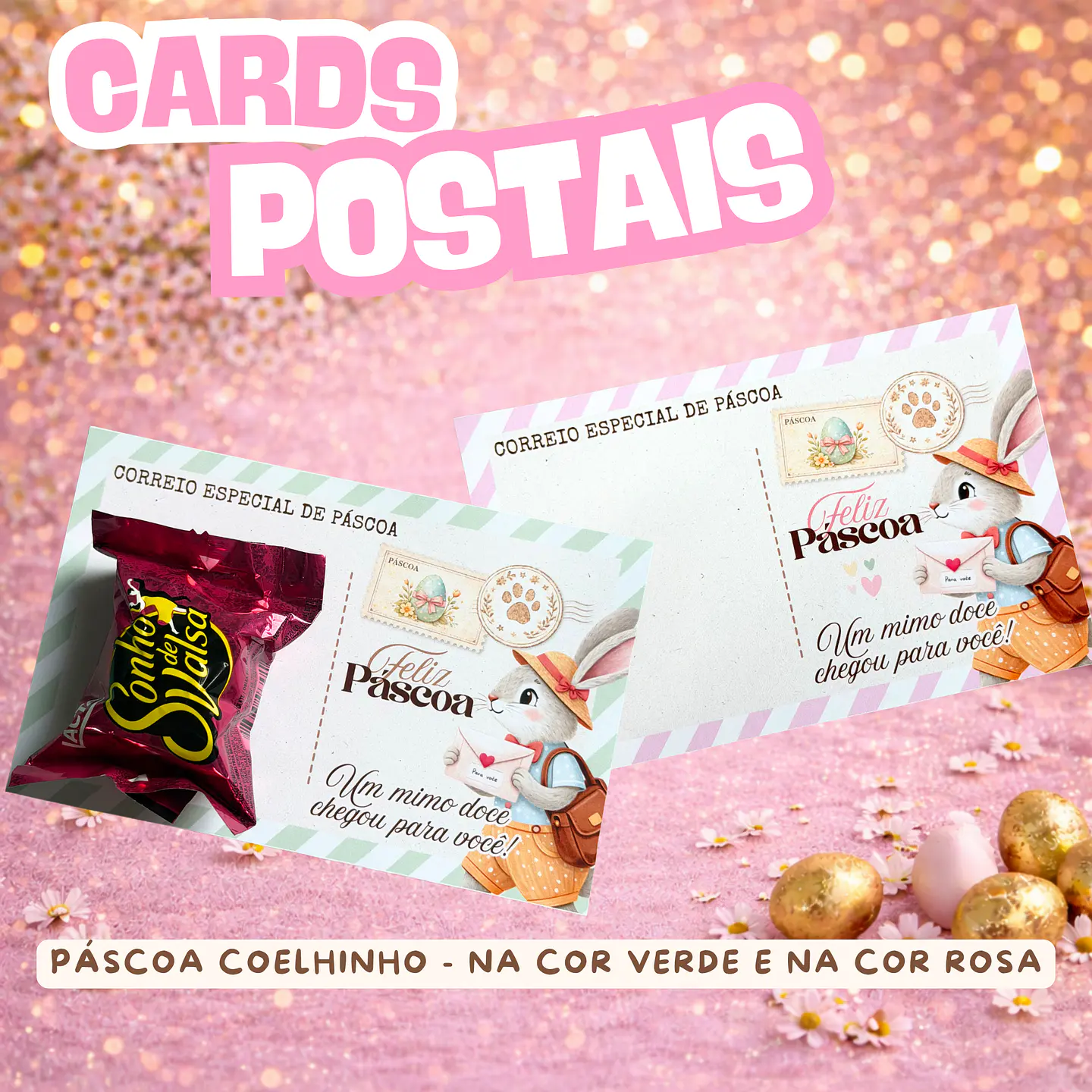 Arquivo Card Postal Páscoa Coelhinho Arquivo em Pdf 1