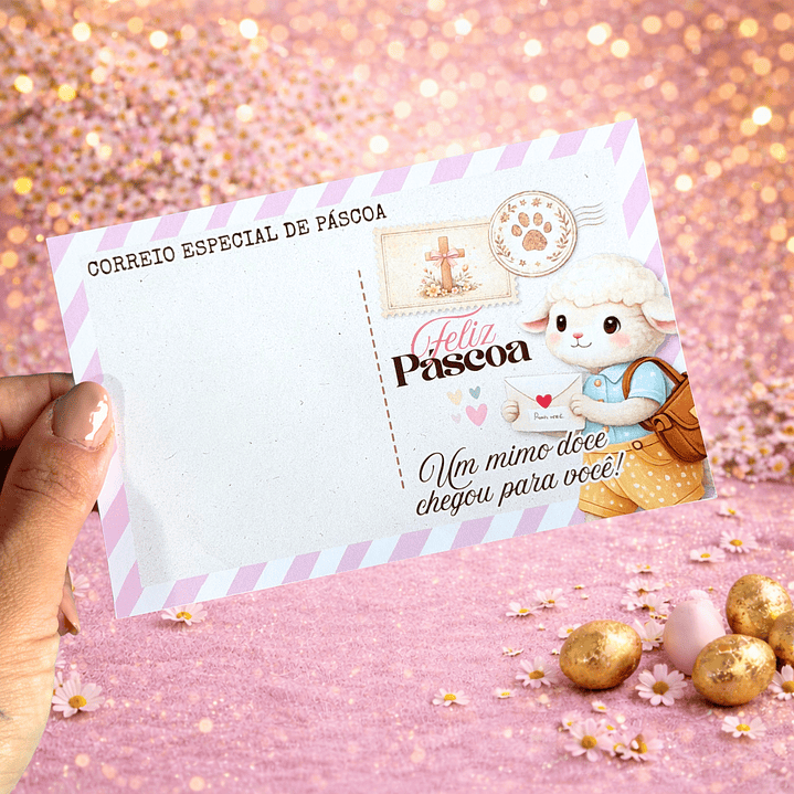 Arquivo Card Postal Páscoa Coelhinho Arquivo em Pdf 3