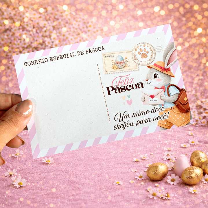 Arquivo Card Postal Páscoa Coelhinho Arquivo em Pdf 4