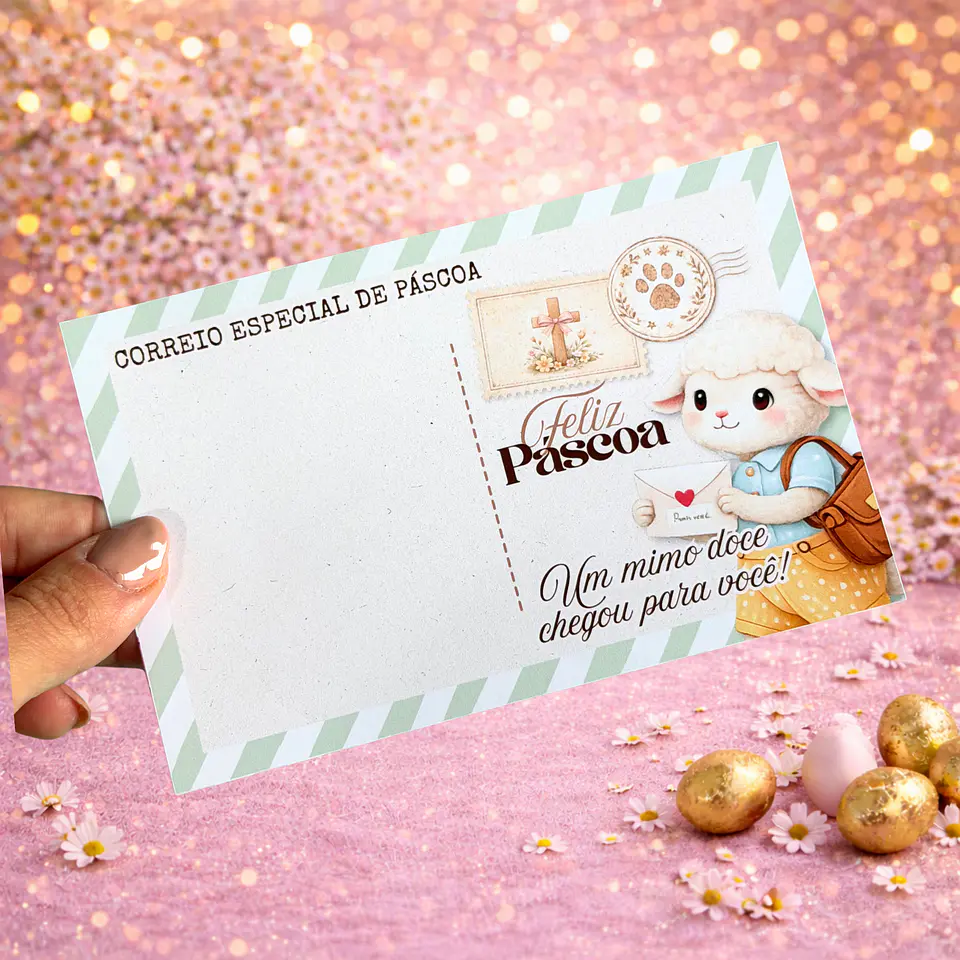 Arquivo Card Postal Páscoa Coelhinho Arquivo em Pdf 6