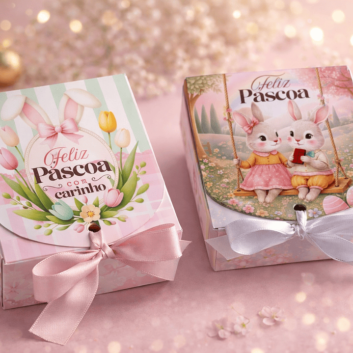 Arquivo Caixinha 4 Docinhos Páscoa Arquivo em Pdf 1