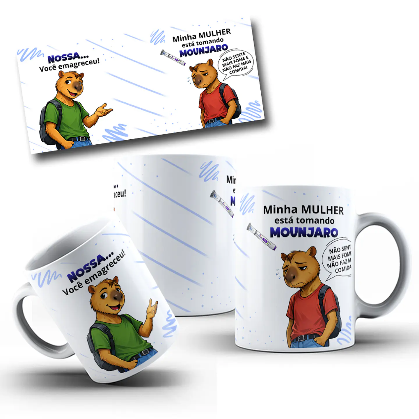 7 Artes para Canecas Mounjaro Arquivo em Png  6