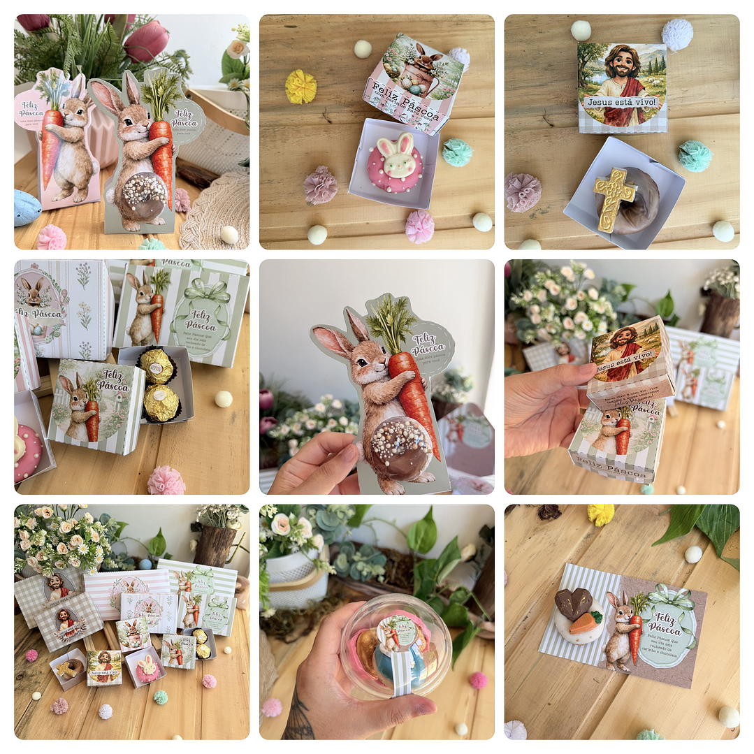 Arquivos Mimos Páscoa Cristã e Coelhinho Arquivo Editável em Canva 4