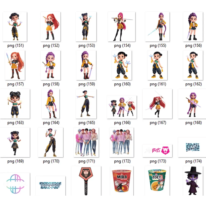 Kit Digital Guerreiras do K - Pop Arquivos em Png 2