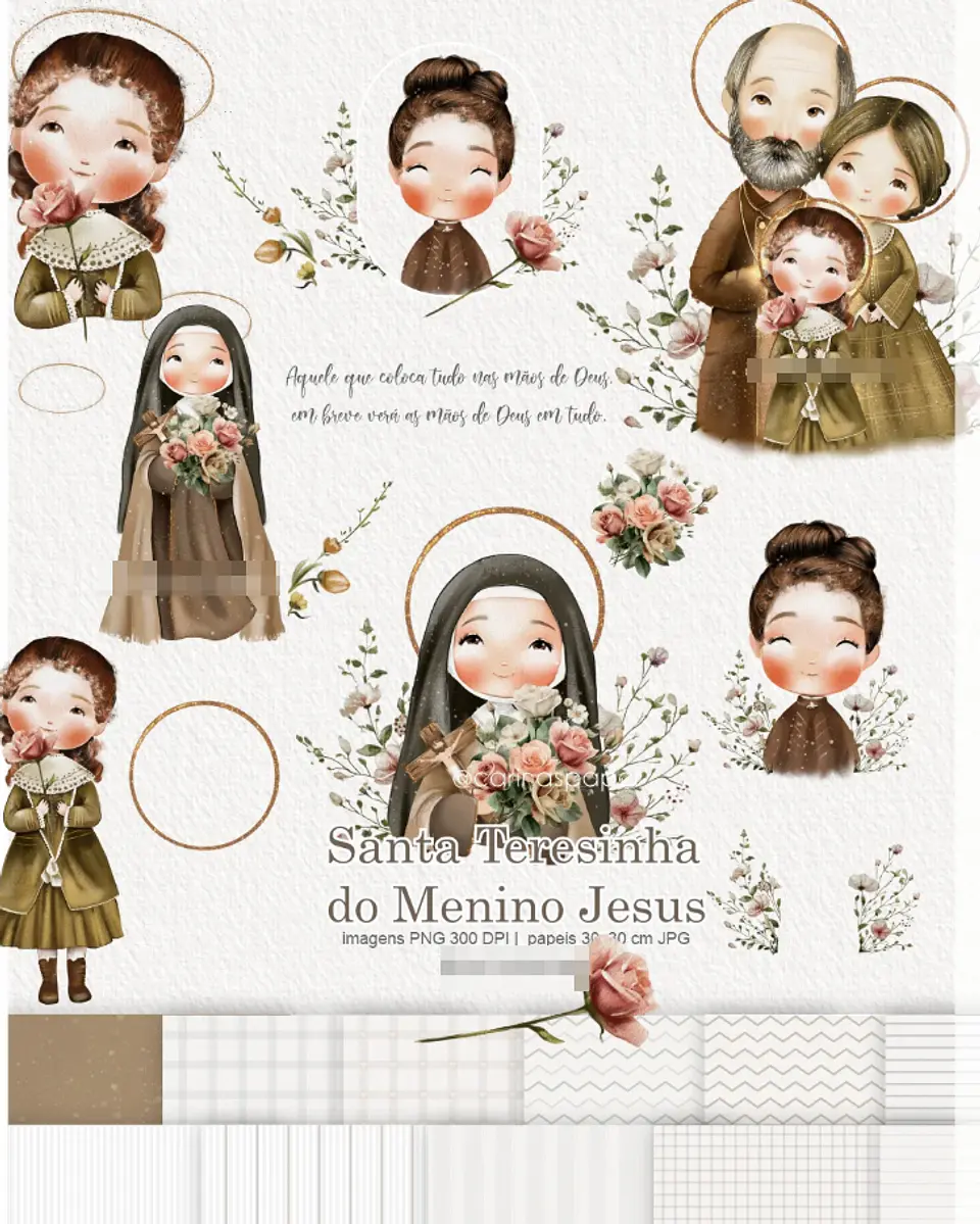 Kit Digital Santa Teresinha do Menino Jesus Arquivos em Png  1