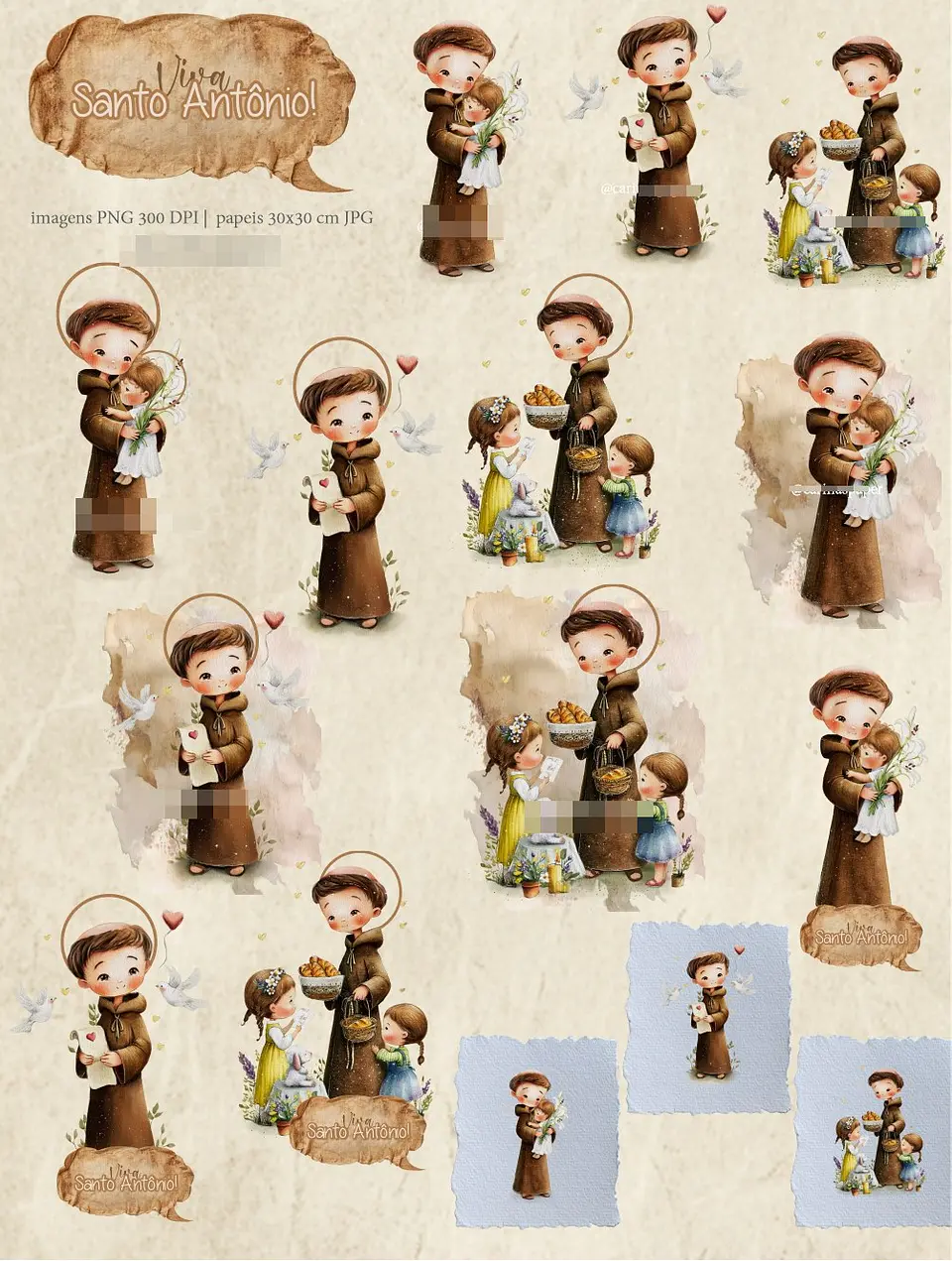Kit Digital Viva Santo Antônio Toninho Arquivos em Png  5