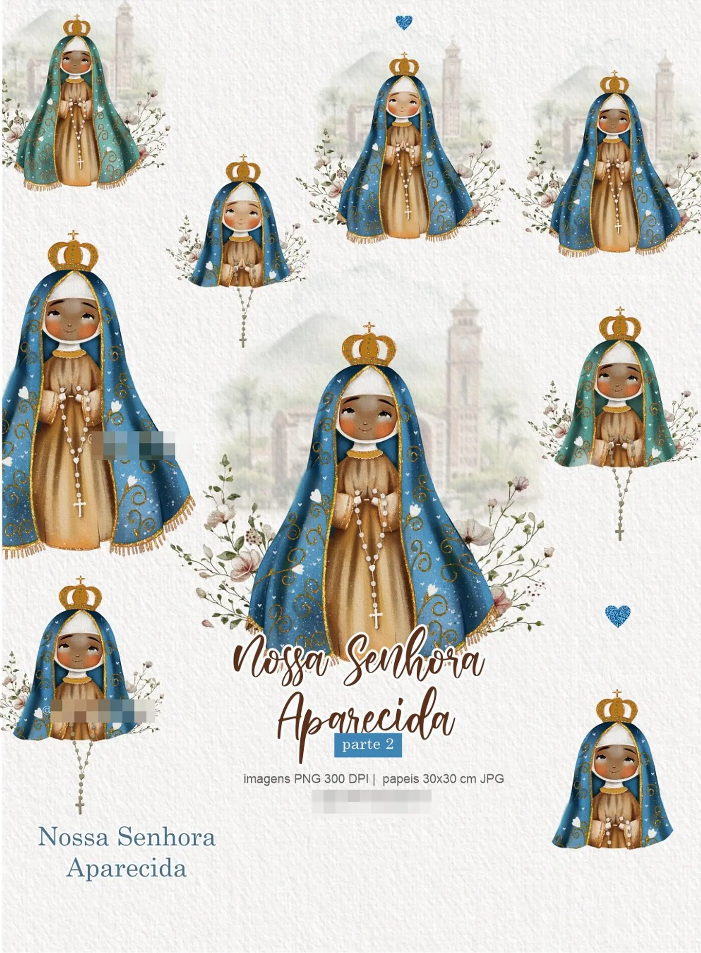 Kit Digital Nossa Senhora Aparecida Arquivos em Png  1