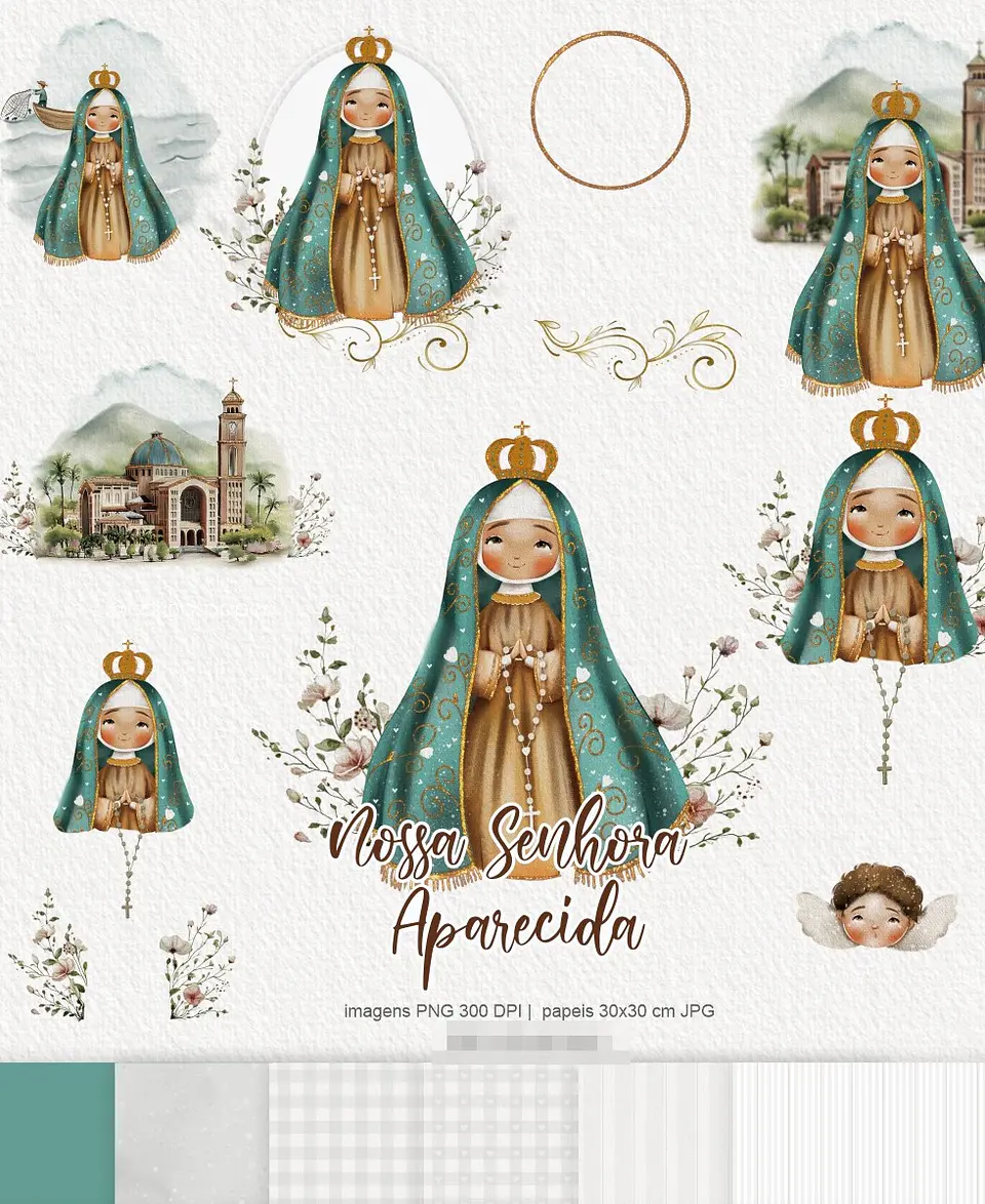 Kit Digital Nossa Senhora Aparecida Arquivos em Png  2