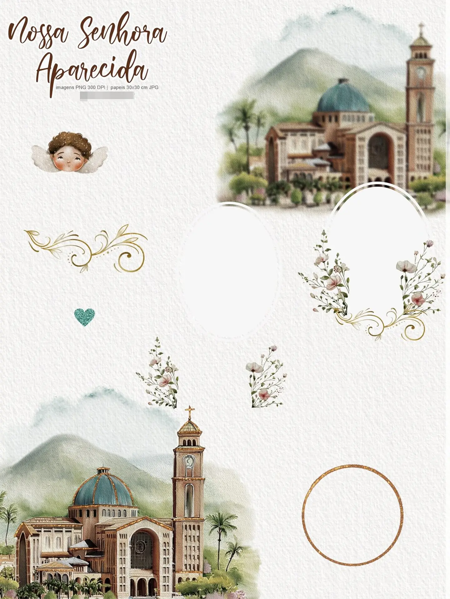Kit Digital Nossa Senhora Aparecida Arquivos em Png  3