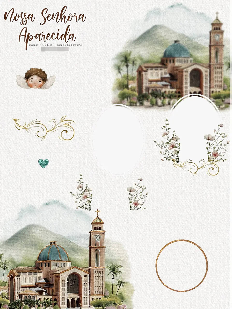 Kit Digital Nossa Senhora Aparecida Arquivos em Png  3