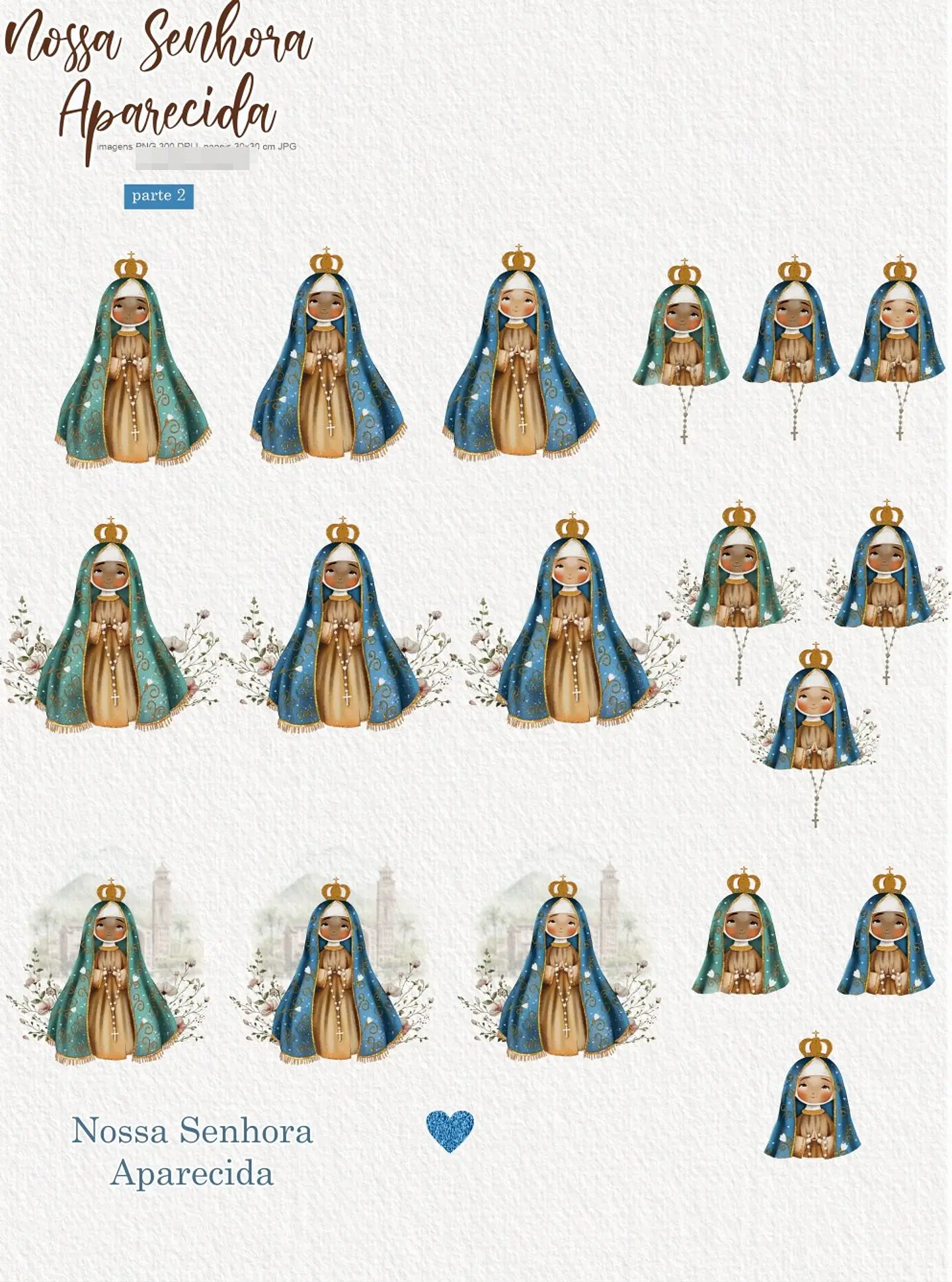 Kit Digital Nossa Senhora Aparecida Arquivos em Png  4