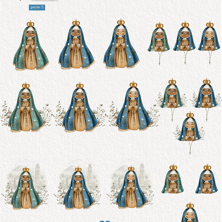 Kit Digital Nossa Senhora Aparecida Arquivos em Png  4