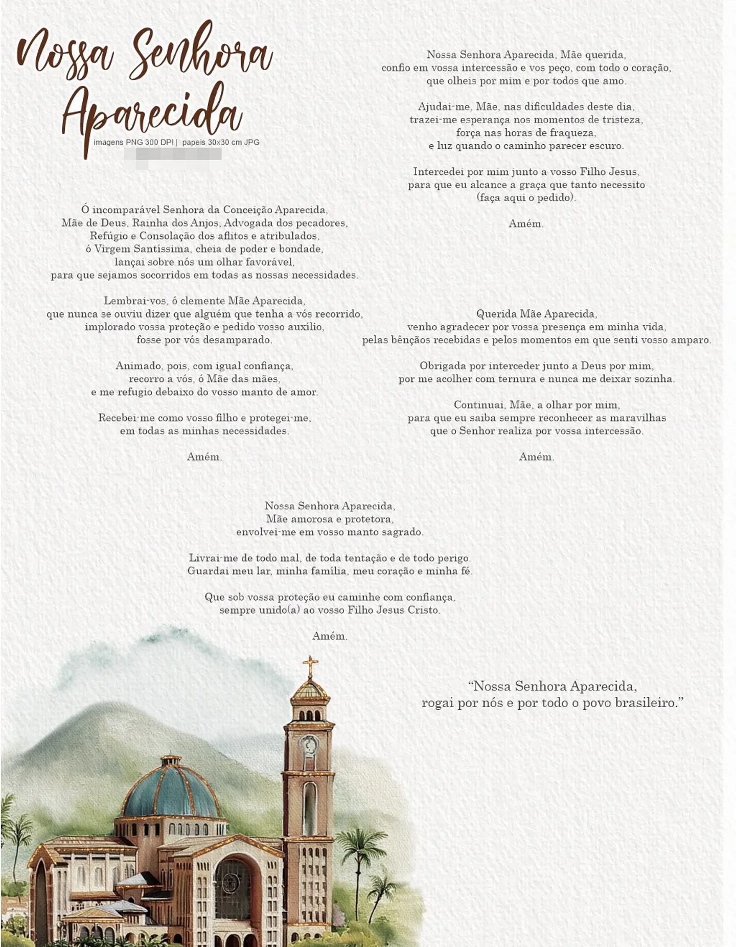 Kit Digital Nossa Senhora Aparecida Arquivos em Png  5