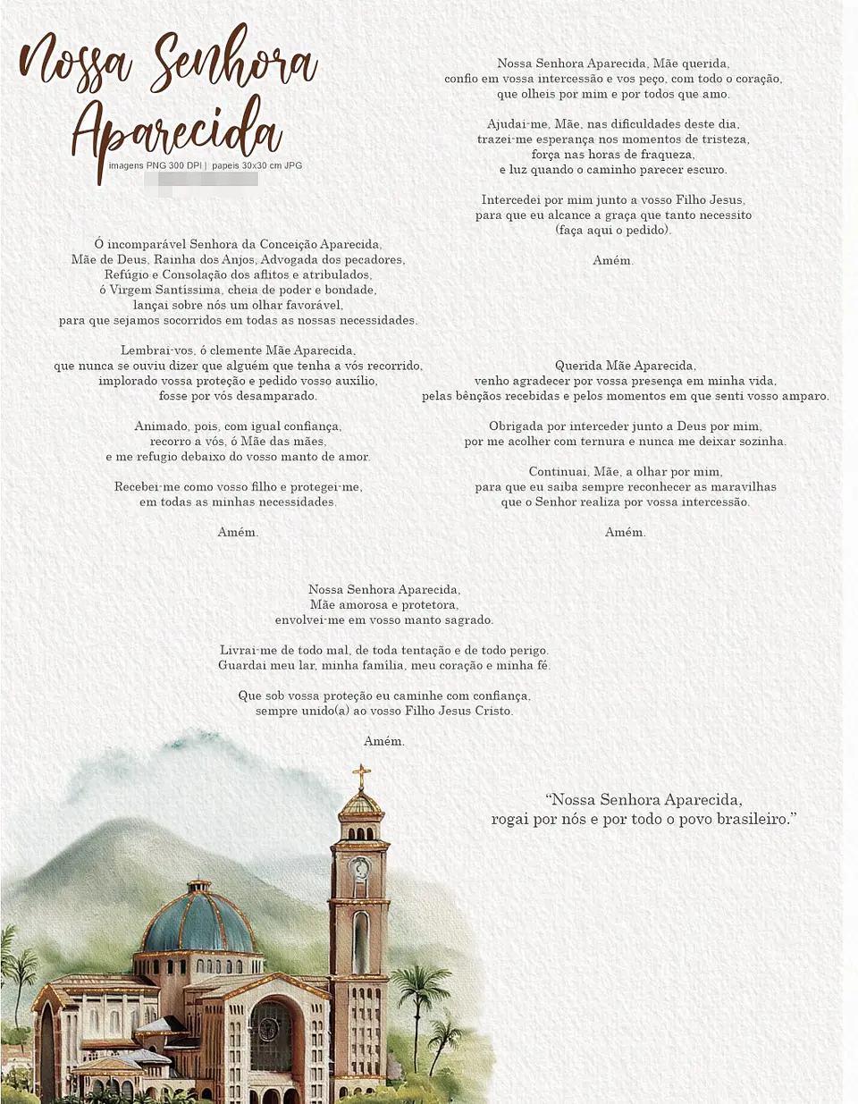 Kit Digital Nossa Senhora Aparecida Arquivos em Png  5