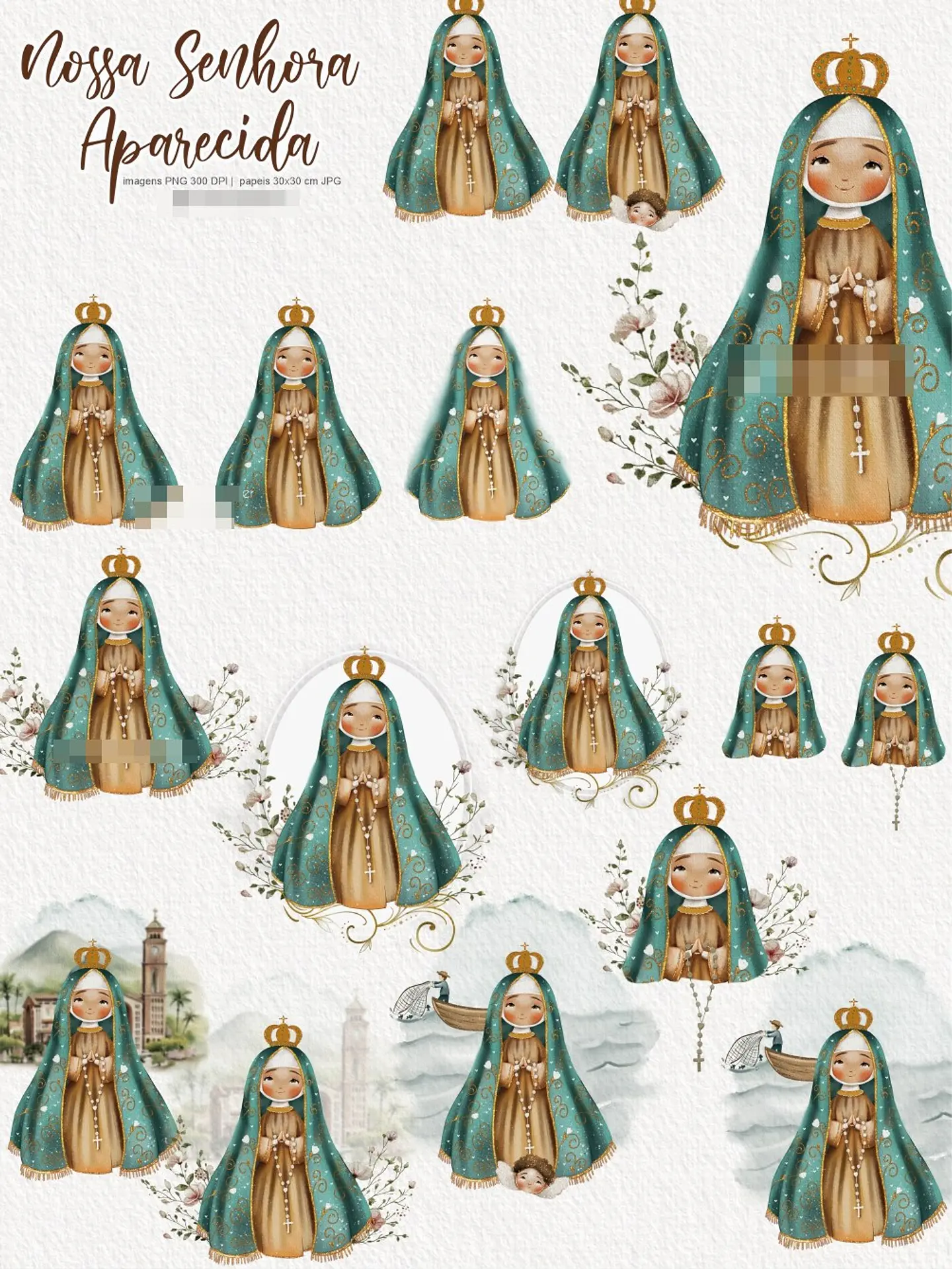 Kit Digital Nossa Senhora Aparecida Arquivos em Png  6