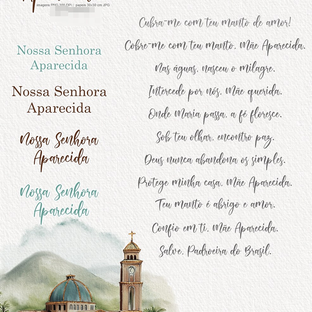 Kit Digital Nossa Senhora Aparecida Arquivos em Png  7