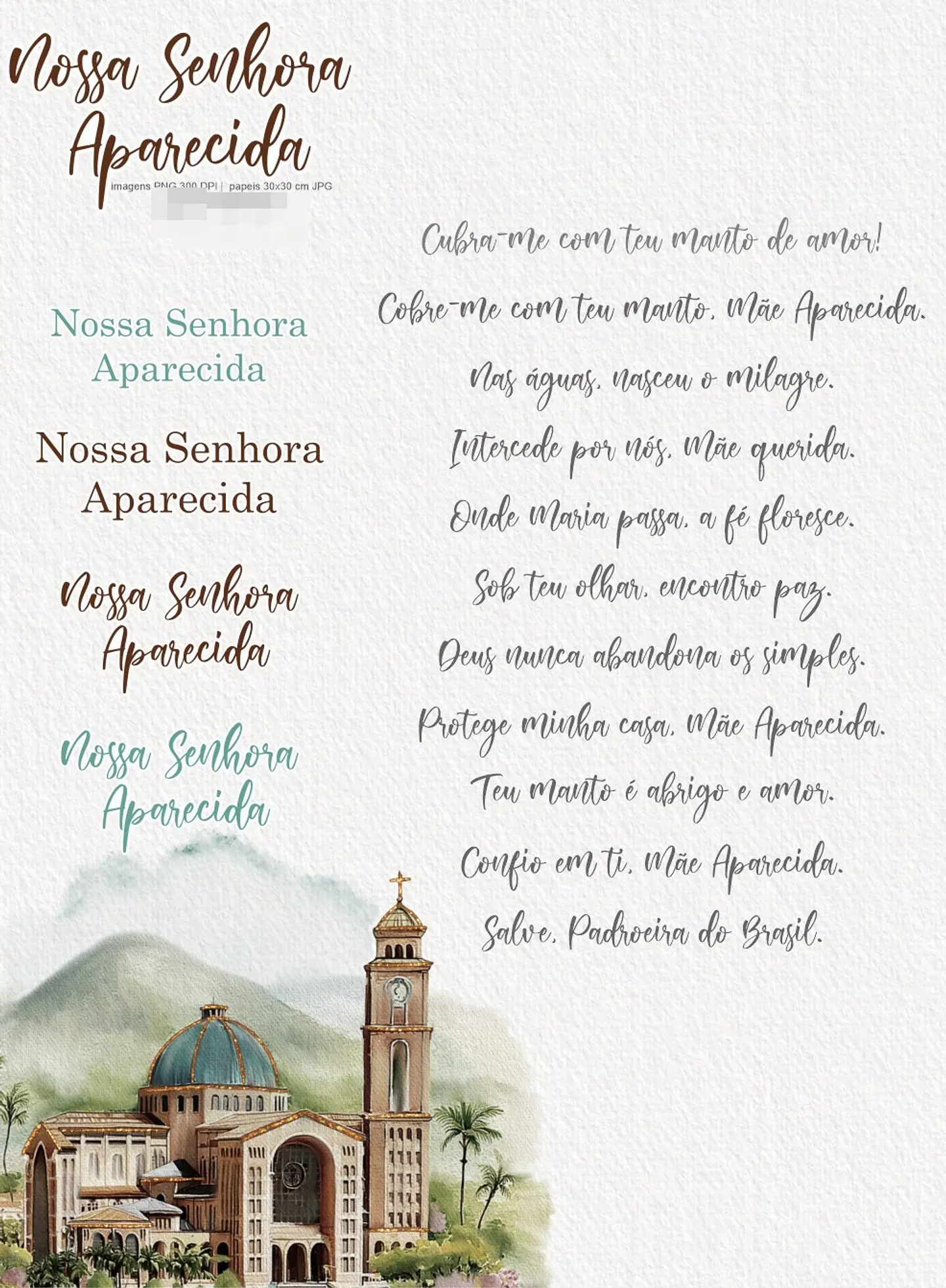 Kit Digital Nossa Senhora Aparecida Arquivos em Png  7