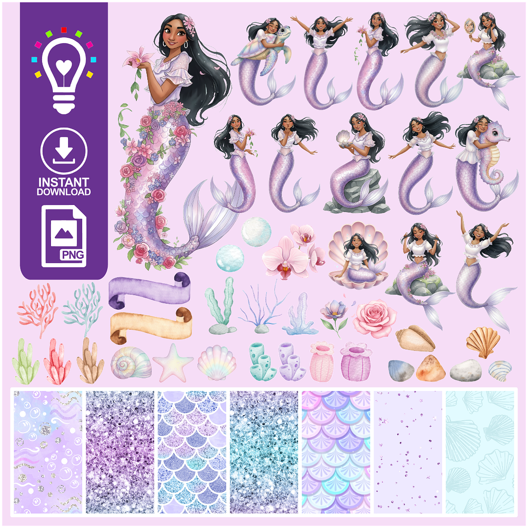 Kit Digital Isabel Madrigal Sereia Arquivos em Png 1