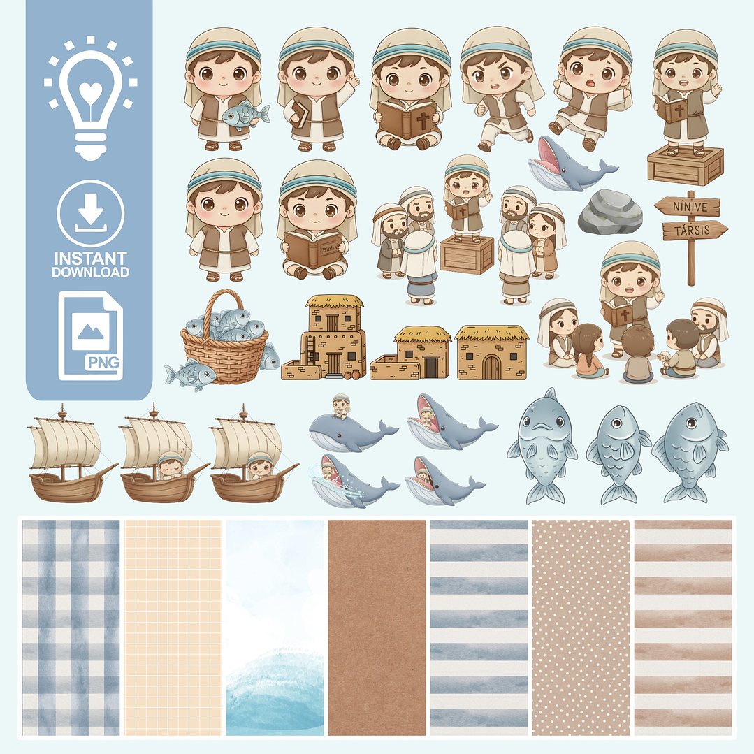 Kit Digital Jonas e a Baleia Arquivos em Png 1